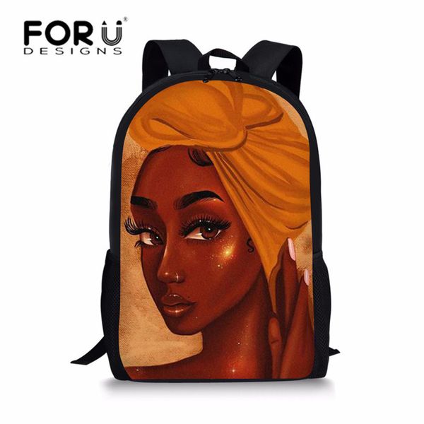 

forudesigns black art african girl print school bags for teenagers school backpack children large school backpack kids book bags y190601
