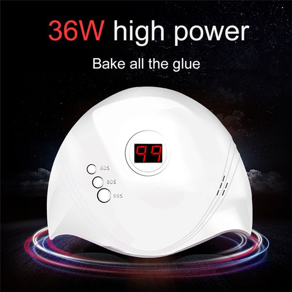 

36w uv lamp led nail lamp nail dryer for all gels polish sun light dryer infrared sensing timer smart lcd display manicure