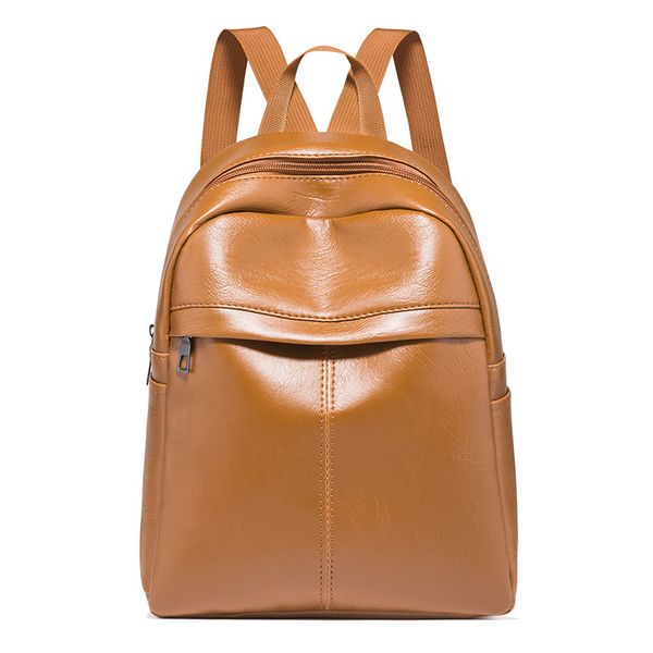 

7l small leather backpack women 2020 vintage woman backpacks school travel backpack womens bags brown black bagpack 24*30*10cm