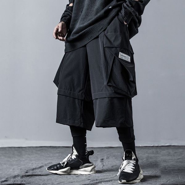 

men's pants multi-pocket hip hop casual male tatical joggers trousers tactics-pants reflective streetwear, Black