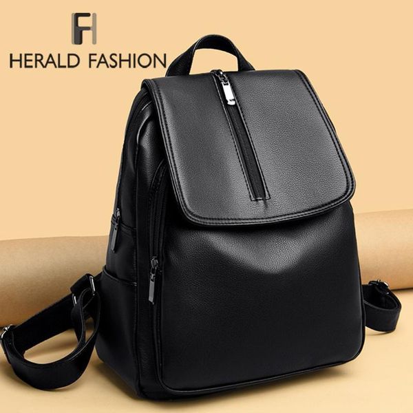 

new women backpack pu leather fashion casual solid color bags multi-function female shoulder bag backpacks for girl