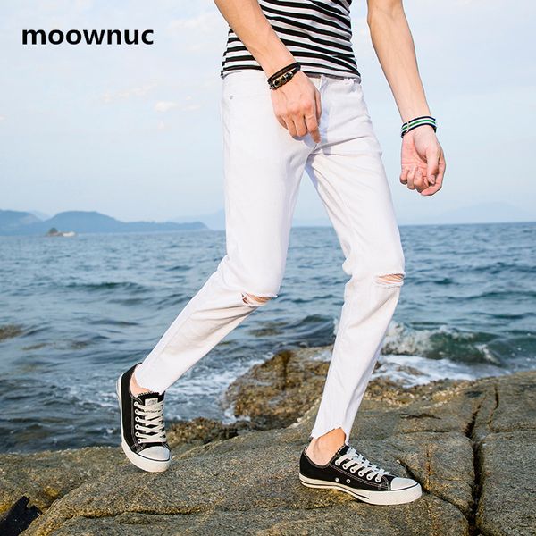 

2020 new arrival casual elastic jeans men ,men's ankle-length pants, black and white skinny jeans men size 28-36, Blue