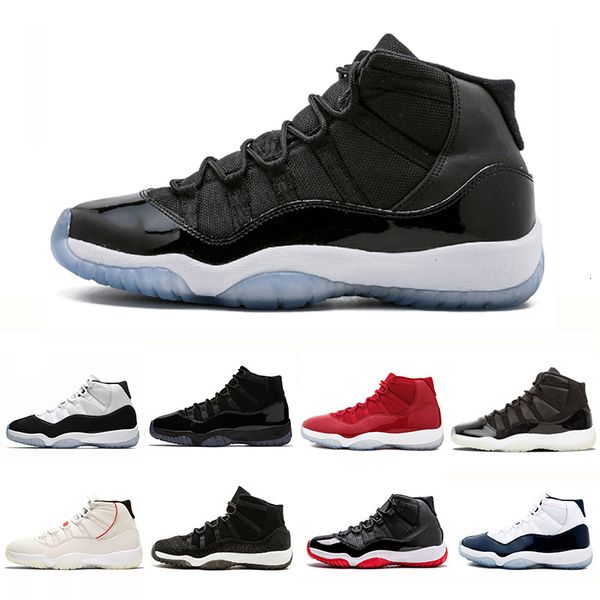 

2019 bred 11s space jams concord 45 xi 11 men women basketball shoes cap and gown prom night prm heiress sports sneaker 36-47