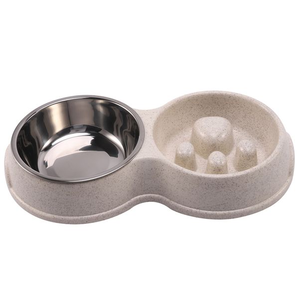

лучший из нержавеющей стали собаки pet double миски пластиковые slow food кормушки и поилки для puppy маленьких собак кормушки