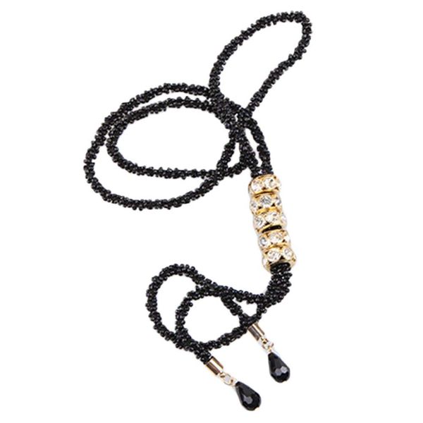 

women cubic zirconia flower long adjustable chain pendant sweater necklace (gold +black, Silver