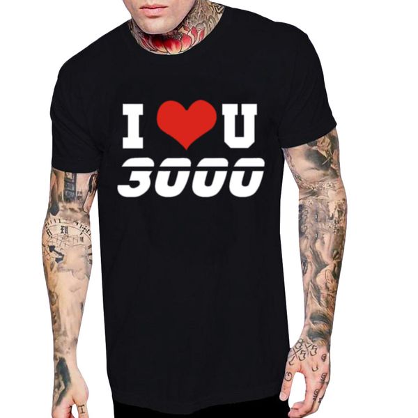 

feitong men's tee shirt homme i love you 3000 printing tees t-shirt camiseta cotton short sleeve mens t shirts fashion 2019, White;black