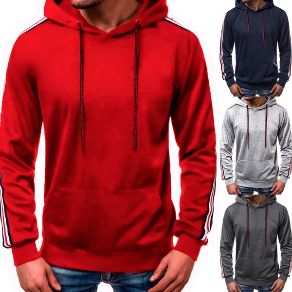 

нова 2019 поп мђжкой оени оловка slim fit оловка  капоном outwear виеѬ епл Black