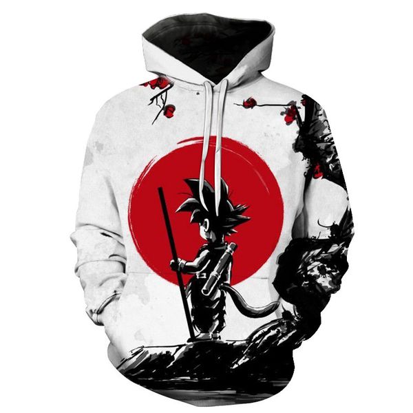 

dragonball goku hoodie 3d printed men/women sweatshirt casual hip hops harajuku funny quality streetwear pocket hoodies 6xl, Black