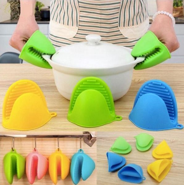 

kitchen silicone heat resistant gloves clips insulation non stick anti-slip pot holder clip cooking baking oven mitts kitchen tools kka3404