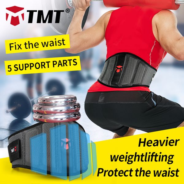 

waist support brace fitness weightlifting belt gym lumbar back waist support protection for women men sports safety, Black;gray