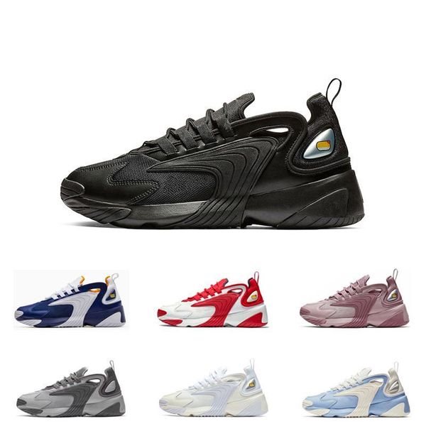 

2019 2k zoom men women running shoes triple black creamy white race red royal blue designer sport sneakers mens trainer 36-45