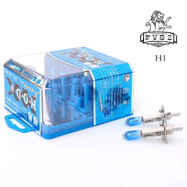 

2pcs hod h1 12v 100w 6000k car halogen headlamp bulb super bright black silk white light bulbs (pair/dc 12v
