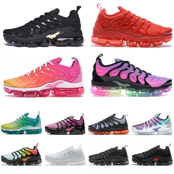 

tn plus new 2020 cushions running shoes for mens womens designer sneakers black whiite hyper blue red shark tooth bumblebee trainers size 47