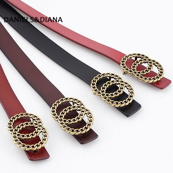 

circle pin buckles belt female deduction side gold buckle jeans wild belts for women fashion students simple new, Black;brown
