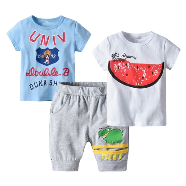 

summer baby boy девушки очаровательны мультфильм письмо печати короткие рукава футболки блузка шорты повседневные наряды одежда, White