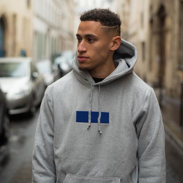 

19ss bandana box logo hooded sweatshirt fashion casual highstreet outwear cotton men women embroidery couple hoodies s-xl, Black