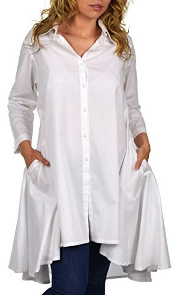 

dare2bstylish hi low button down a line swing dress shirt reg and plus sizes, Black;gray