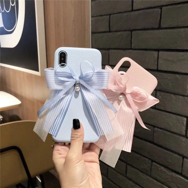 

Deft de ign lace pearl bow tyle cell phone ca e kin texture phone ca e three color optional hipping