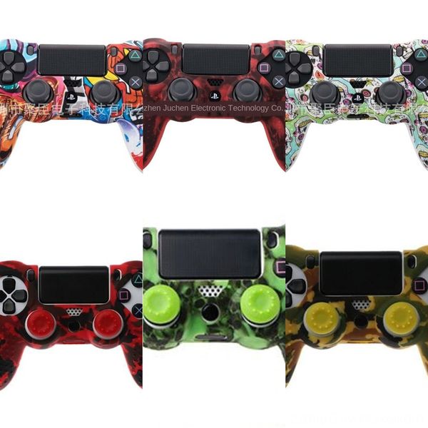 

9gee6 silicone gamepad cover controller ps4 cap for withjoystick case