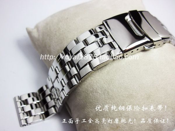

mountaineering watches watchband insurance deduction 20mm men 304 strip stainless steel bracelet strap, Black;brown