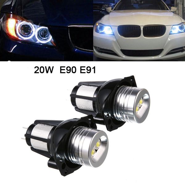 

2pcs 1200LM E90 E91 20W Фара Angel Eye Кольцо Маркер Halo Light Led для BMW CLT_60B