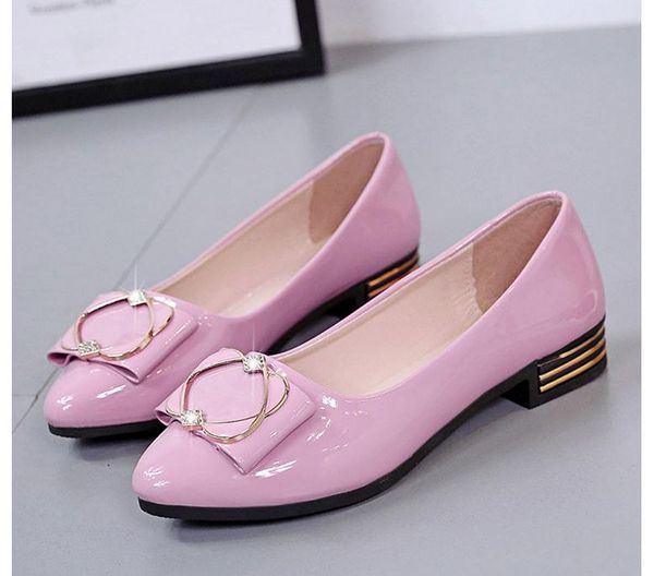 

2020 spring and autumn with new style fashion low heel pointed end bowknot women's shoes@mqwbh801, Black