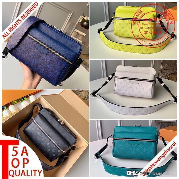 

5a высшего качества outdoor мужчины посыльного сумки натуральной кожи crossbody сумки конструктора бумажник холст плеча мужчины ранцы m30233, Black