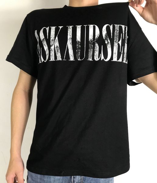 

askyurself 2020 spring and summer lettered slogan retro ins high street dark men loose short-sleeved t-shirt, Red