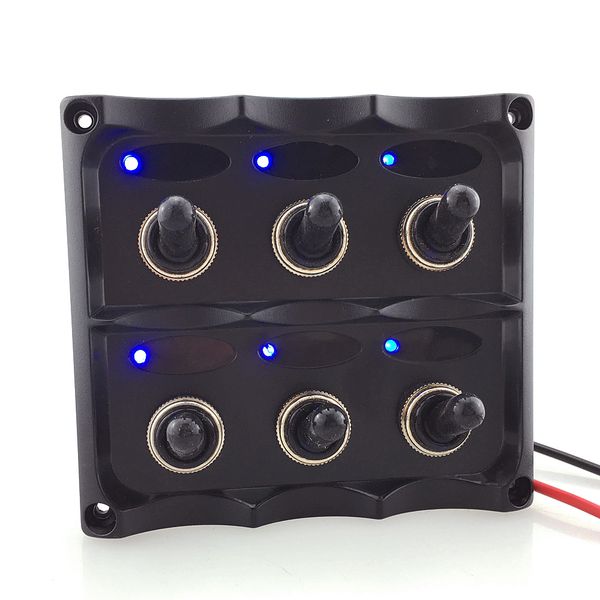

diy 6 gang led toggle rocker switch panel for marine boat car rvs pack of 1