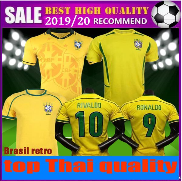 

1994 1998 2002 brazil retro home occer jer ey bra il cla ic hirt 94 98 carlo romario ronaldo ronaldinho jer ey cami a de futebol