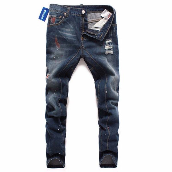 

2017 famous brand upscale cotton men jeans designer trouser european and american casual style pant male jeans men, Blue