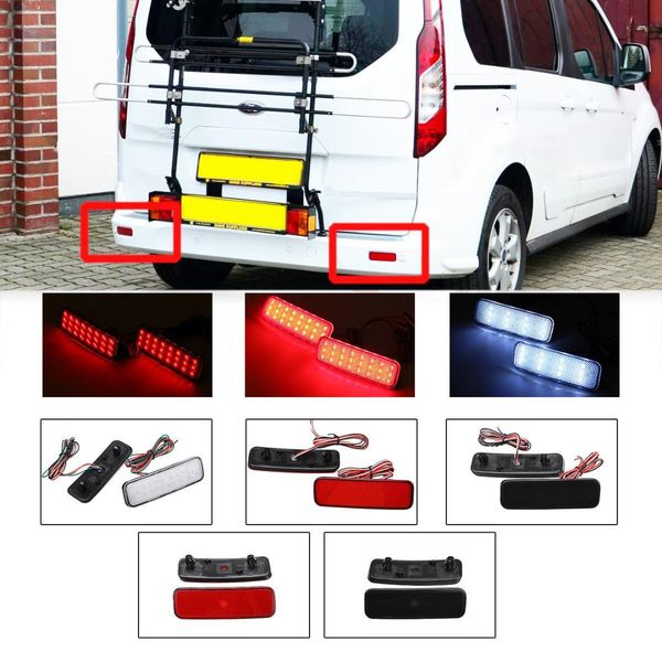 

pair led rear bumper reflector tail light reverse brake slight lamp for transit van custom connect tourneo 2013 - up