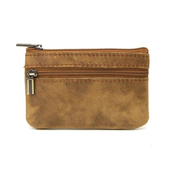 

very popular genuine leathe slim coin purse women coin purse men zipper around wallet card holder, Red;black