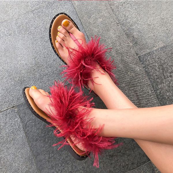 

women's slipper women summer shoes woman flip flops furry slides buckle strap casual fashion girls slipperladies beach 2020, Black