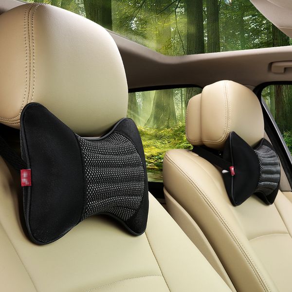 

breathable not car neck pillows flock cloth single 1piece headrest fit for most cars filled fiber universal car pillow