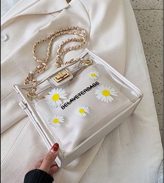 

transparent mother and daughter bag female 2020 korean version of the small wave of daisy shoulder messenger bag