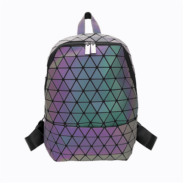 

fashion women backpack bag pu geometric rhombic large capacity female knapsack college lapmochila 2019 schoolbag