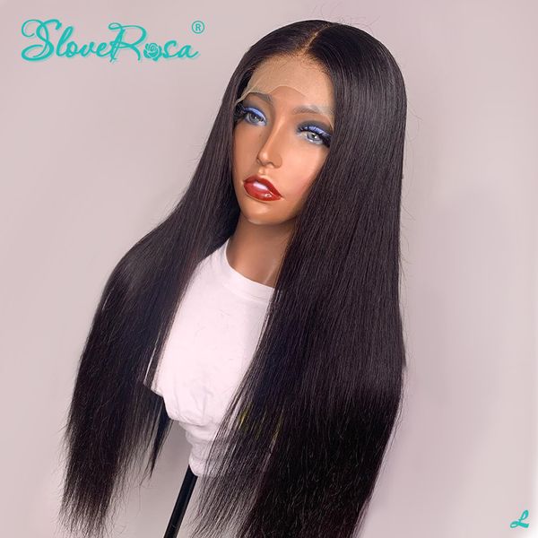 

130% density straight lace front human hair wigs brazilian remy hair with baby low ratio bleached knots full end slove rosa, Black;brown