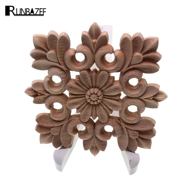 

runbazef vintage unpainted wood carved decal corner onlay applique frame home decoration accessories furniture wall decor crafts