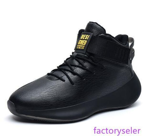 

новые высокие кроссовки мужские кроссовки дышащая кожа спортивная обувь мужчины спортивный на открытом воздухе кроссовки на шнуровке black m