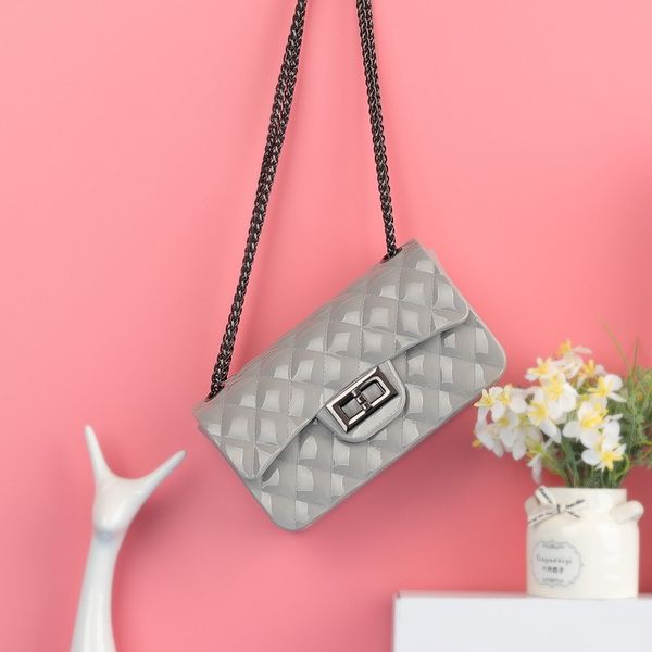 

желе мешок 2019 новый одноместный сумки на ремне шао линг небольшой ароматный цепь маленький квадрат сплошной цвет messenger