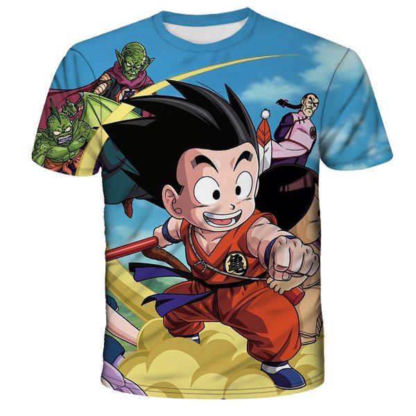 

fashion goku 3d print short sleeve tee cartoon casual hip hop t shirt manga z anime summer harajuku, White;black