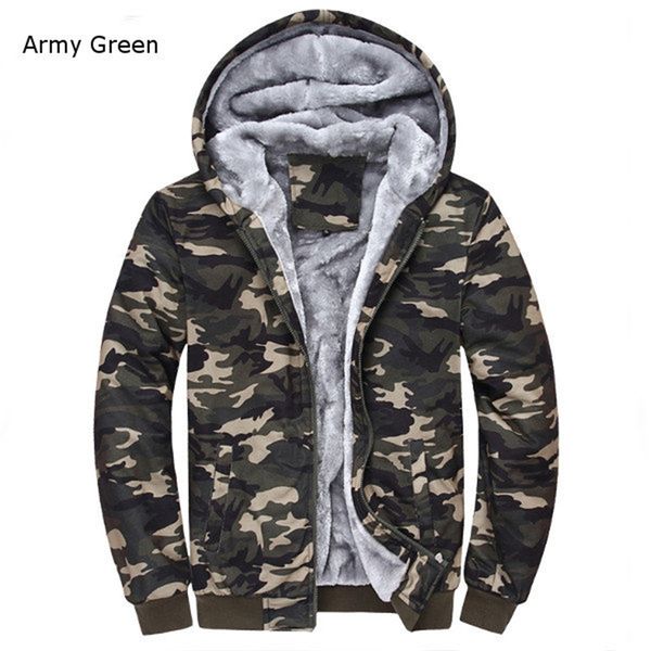 

зимние теплые мужские камуфляж coat вскользь толстовки утолщенные руно zipper tactical camo куртка army green, chaqueta militar hombre, Black;brown