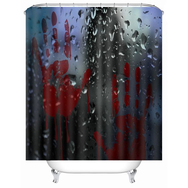 

blood handprint halloween pattern mat bath mat set
