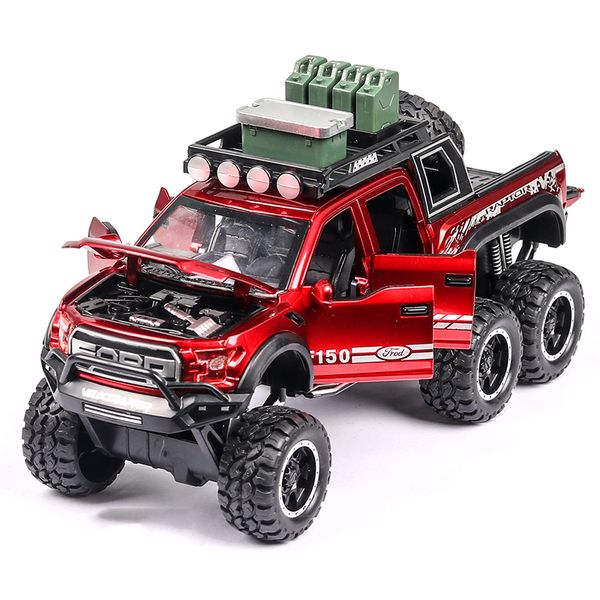 2019 132 Diecast Ford F150 Raptor Pickup Alloy Truck Car Model Pull Back Vehicle Model Collection Soundlight Cars Toys For Children Cj191212 From