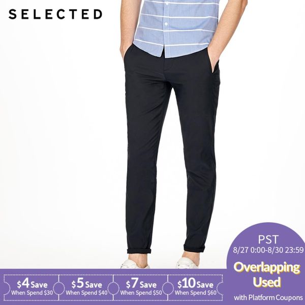 

cotton-blend straight-leg business leisure long pants s|4182w2529, Black