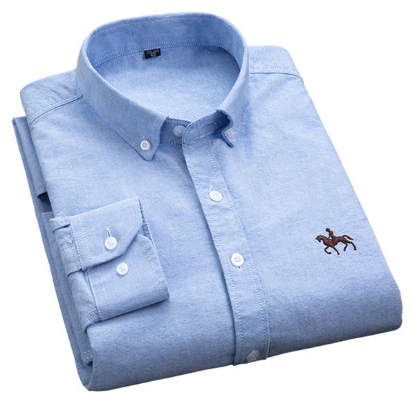 

S -6xl Plus Size New Oxford Fabric 100 %Cotton Excellent Comfortable Slim Fit Button Collar Business Men Casual Shirts Tops