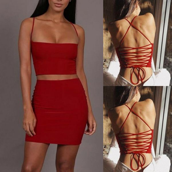 

women summer casual sling back bandage off shoulder tank vest blouse sleeveless crop cross hollow tanks, White