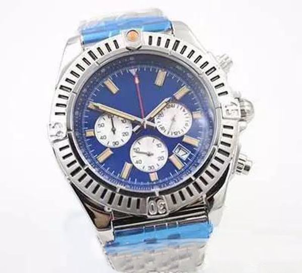 

2019 watch men chronometre quartz men's wristwatch three zone full stainless steel belt black face male moon watch relojoes, Slivery;brown