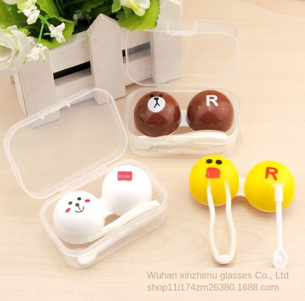 

invisible case glasses case nursing glasses line companion pp contact lenses dual- care box cartoon companion box, Blue
